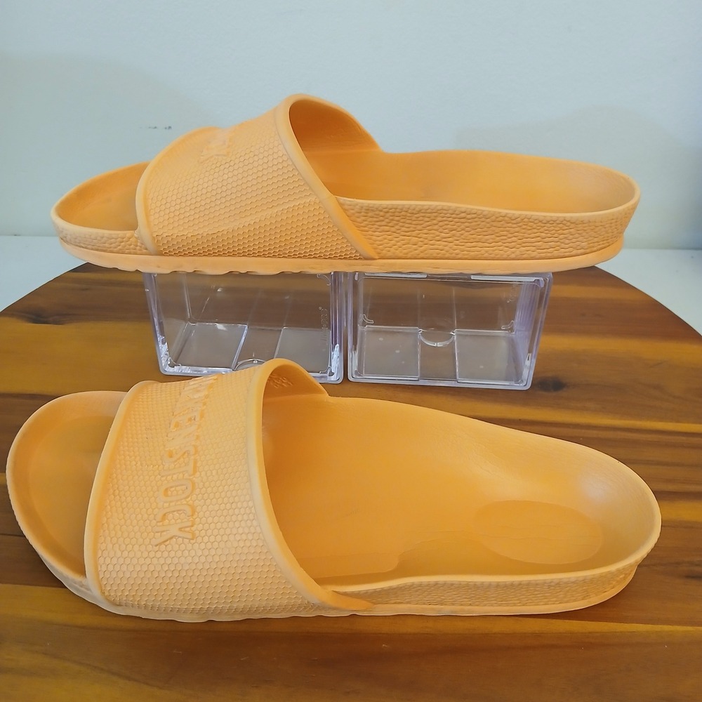 Birkenstock Barbados EVA Slides Women 9 Orange Sandals Slip On Waterproof